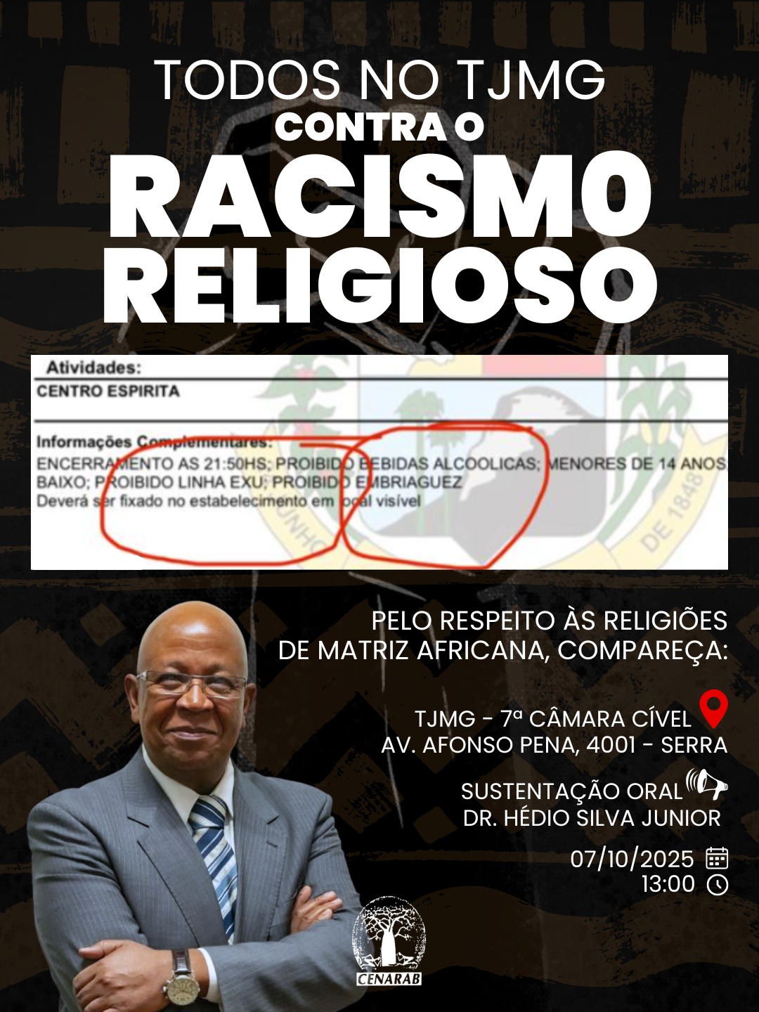 Todos no TGMG contra o Racismo Religioso!